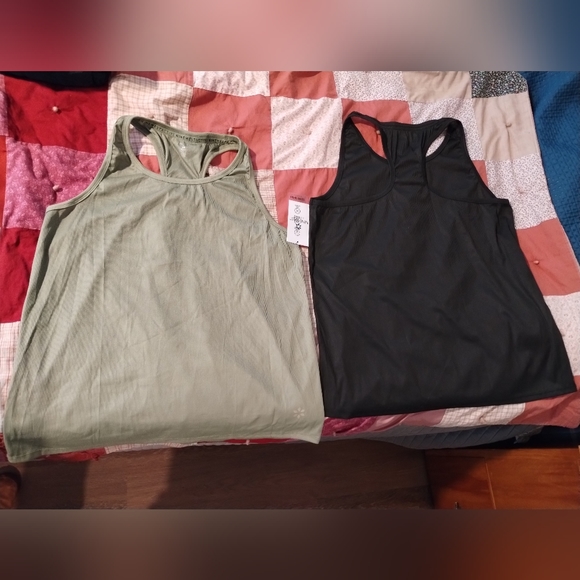 Nine West Active Workout Racerback Ribbed Tank Tops SET of 2 Plus size 2X - Picture 3 of 7